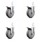 Service Caster 5 Inch Thermoplastic Rubber 7/8 Inch Square Stem Caster Set Total Lock Brake SCC SCC-SQTTL20S514-TPRB-78-4 - alternate 1